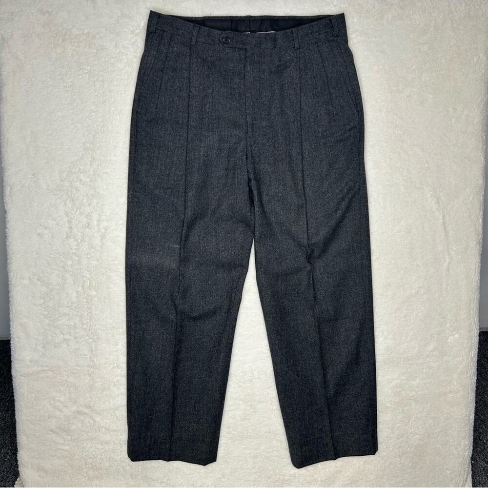 Christian Dior Wool Pants Gray Trousers Dress Slacks Pleated Le Connaisseur
